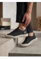 LVO0248 LVO Siyah Bej Taban Esnek Bağcıklı Ultra Hafif Nefes Alan Sneaker Ayakkabı