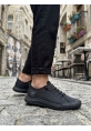 LVO0248 LVO Siyah Esnek Bağcıklı Ultra Hafif Nefes Alan Sneaker Ayakkabı