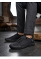 LVO0248 LVO Siyah Esnek Bağcıklı Ultra Hafif Nefes Alan Sneaker Ayakkabı