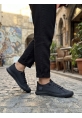 LVO0248 LVO Siyah Esnek Bağcıklı Ultra Hafif Nefes Alan Sneaker Ayakkabı