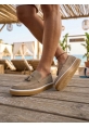 LVO0250 %100 İçi Dışı Hakiki Deri Erkek Bej Süet Casual Loafer Püskül Detaylı Kauçuk Rahat Taban Dikişli Ayakkabı