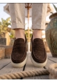 LVO0251 %100 İçi Dışı Hakiki Deri Erkek Kahverengi Süet Casual Loafer Kauçuk Rahat Taban Dikişli Ayakkabı