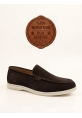 LVO0252 %100 İçi Dışı Hakiki Deri Erkek Kahverengi Süet Casual Loafer Termo Taban Ayakkabı