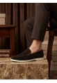 LVO0252 %100 İçi Dışı Hakiki Deri Erkek Kahverengi Süet Casual Loafer Termo Taban Ayakkabı