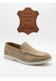 LVO0252 %100 İçi Dışı Hakiki Deri Erkek Krem Süet Casual Loafer Termo Taban Ayakkabı