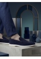 LVO0252 %100 İçi Dışı Hakiki Deri Erkek Lacivert Süet Casual Loafer Termo Taban Ayakkabı