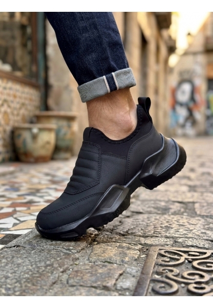 LVO0402 Bağcıksız Rahat Yüksek Taban Erkek Spor Yarım Bilek Bot