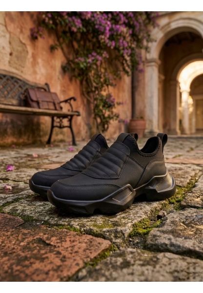 LVO0402 Bağcıksız Rahat Yüksek Taban Erkek Spor Yarım Bilek Bot