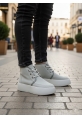 LVO0550 İçi Kürklü Bağcıklı Gri Erkek Tarz Spor Bot