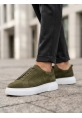 LVO0581 Erkek Sneaker Günlük Casual Spor Ayakkabı Haki Beyaz Taban 