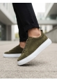 LVO0581 Erkek Sneaker Günlük Casual Spor Ayakkabı Haki Beyaz Taban 