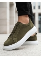 LVO0581 Erkek Sneaker Günlük Casual Spor Ayakkabı Haki Beyaz Taban 