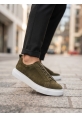 LVO0581 Erkek Sneaker Günlük Casual Spor Ayakkabı Haki Beyaz Taban 