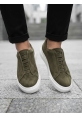 LVO0581 Erkek Sneaker Günlük Casual Spor Ayakkabı Haki Beyaz Taban 