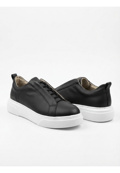 LVO0581 Erkek Sneaker Günlük Casual Spor Ayakkabı Siyah Beyaz Taban