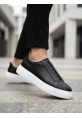 LVO0581 Erkek Sneaker Günlük Casual Spor Ayakkabı Siyah Beyaz Taban
