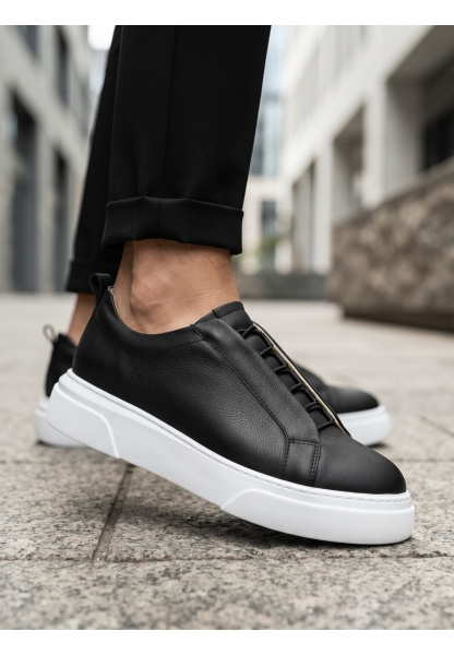 LVO0581 Erkek Sneaker Günlük Casual Spor Ayakkabı Siyah Beyaz Taban
