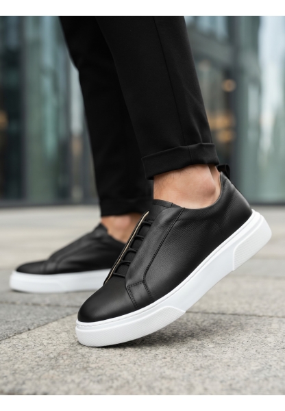 LVO0581 Erkek Sneaker Günlük Casual Spor Ayakkabı Siyah Beyaz Taban