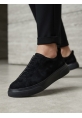 LVO0581 Erkek Sneaker Günlük Casual Spor Ayakkabı Siyah Süet Siyah Taban 