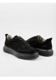 LVO0581 Erkek Sneaker Günlük Casual Spor Ayakkabı Siyah Süet Siyah Taban 