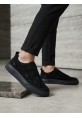 LVO0581 Erkek Sneaker Günlük Casual Spor Ayakkabı Siyah Süet Siyah Taban 