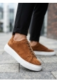 LVO0581 Erkek Sneaker Günlük Casual Spor Ayakkabı Taba Beyaz Taban 