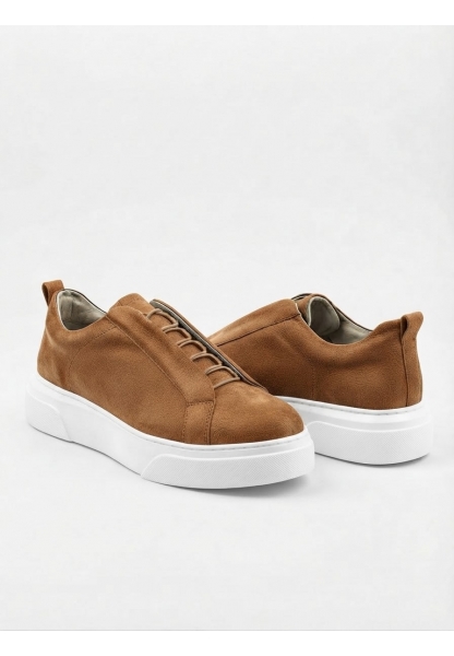LVO0581 Erkek Sneaker Günlük Casual Spor Ayakkabı Taba Beyaz Taban 