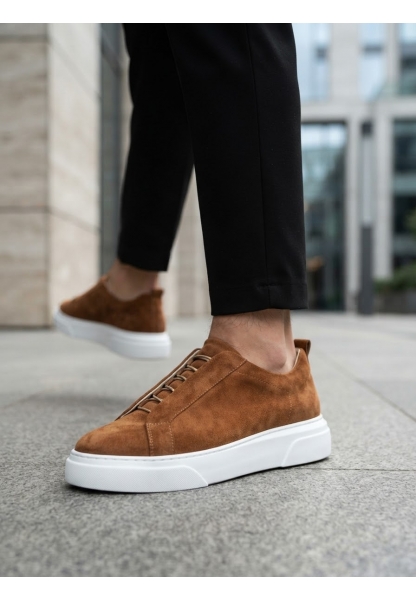 LVO0581 Erkek Sneaker Günlük Casual Spor Ayakkabı Taba Beyaz Taban 