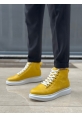 LVO0713 Bağcıklı Sarı Yüksek Taban Erkek Tarz Spor Bot