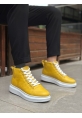 LVO0713 Bağcıklı Sarı Yüksek Taban Erkek Tarz Spor Bot