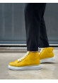 LVO0713 Bağcıklı Sarı Yüksek Taban Erkek Tarz Spor Bot