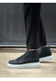 LVO0713 Bağcıklı Yüksek Siyah Beyaz Taban Erkek Tarz Spor Bot