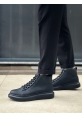 LVO0713 Bağcıklı Yüksek Siyah Taban Erkek Tarz Spor Bot