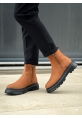 LVO0777 Süet Taba Siyah Taban Çift Fermuarlı Erkek Yarım Bilek Bot